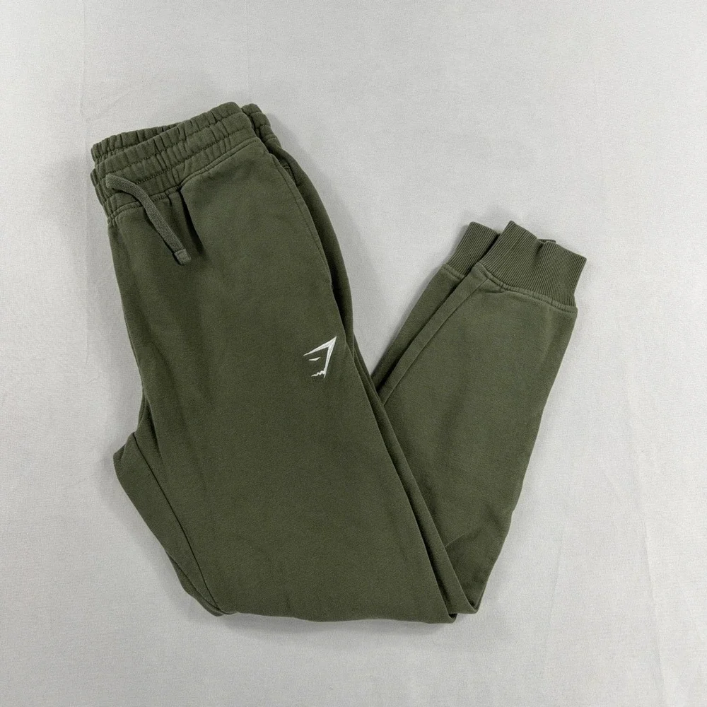 Gymshark Joggers Olive Green Tapered Fleece Sweatpants Mens Small